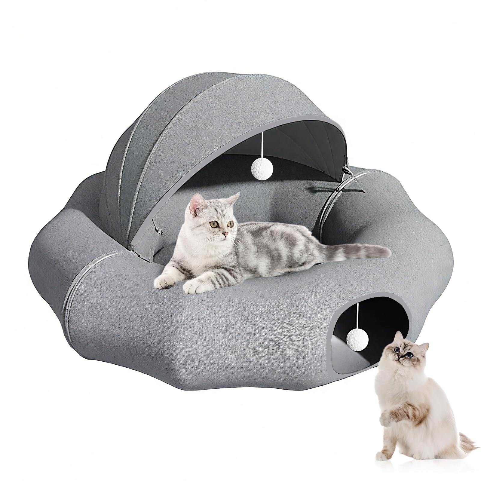 Teeloray Road Cat Tunnel - 90 cm 26 cm Gray