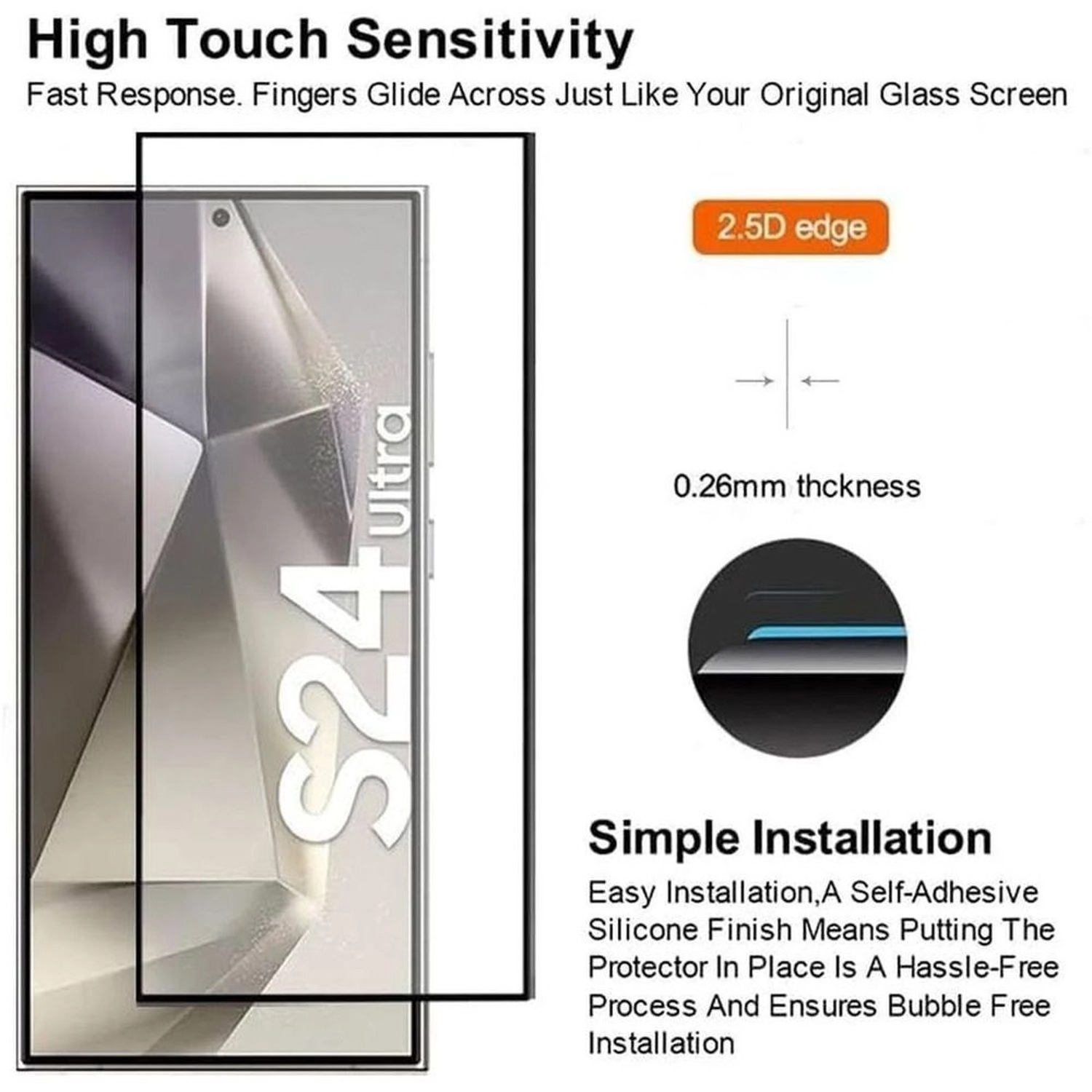 Privacy Screen Protector Galaxy S24 Ultra - Tempered Glass