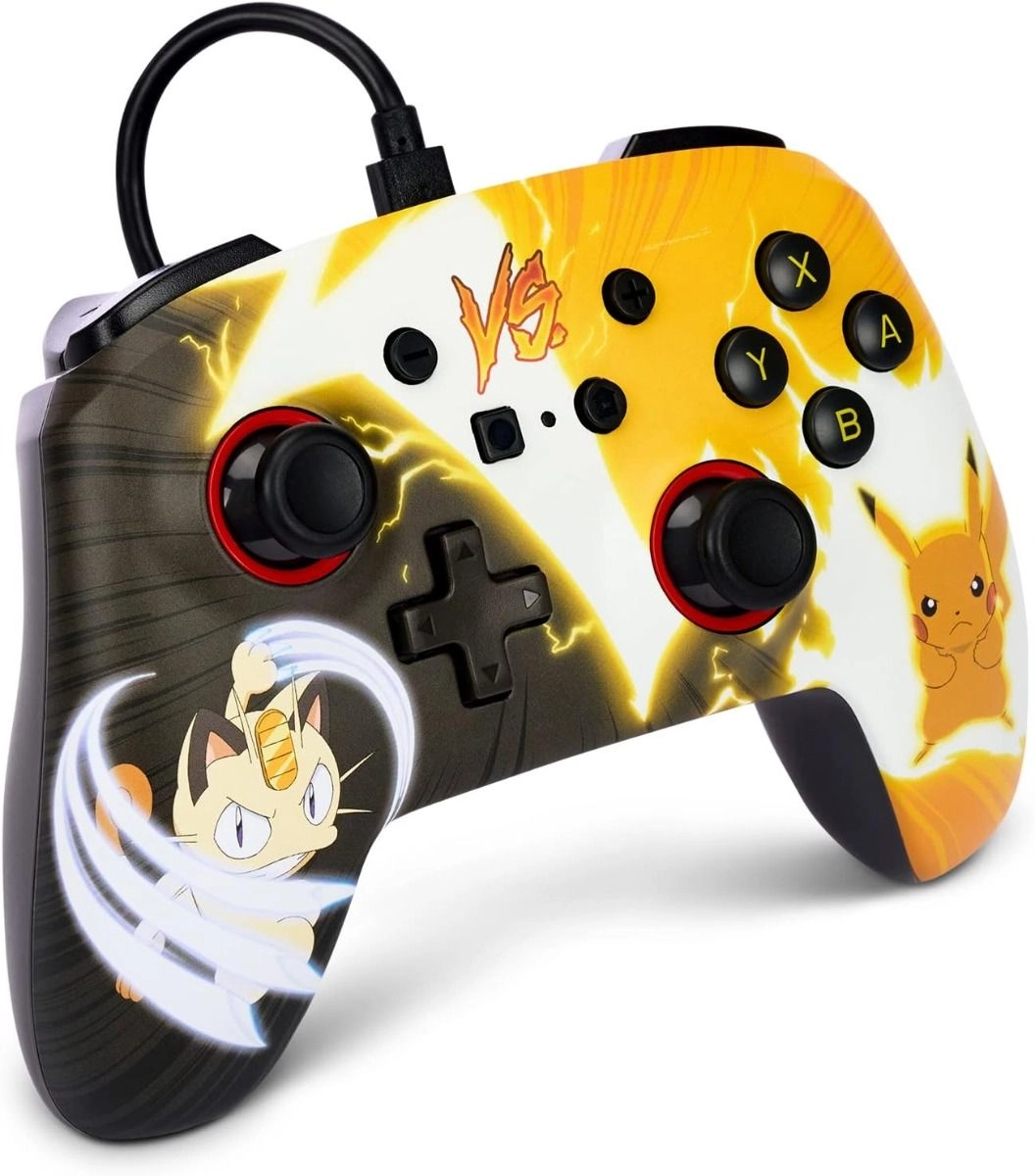 Nintendo Switch Enhanced Wired Controller Pikachu vs. Meowth