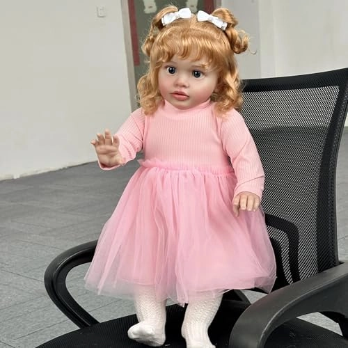 Pippa Reborn Baby Doll - 26 inch Cotton Vinyl Hand-rooted Curly Hair Ages 3+