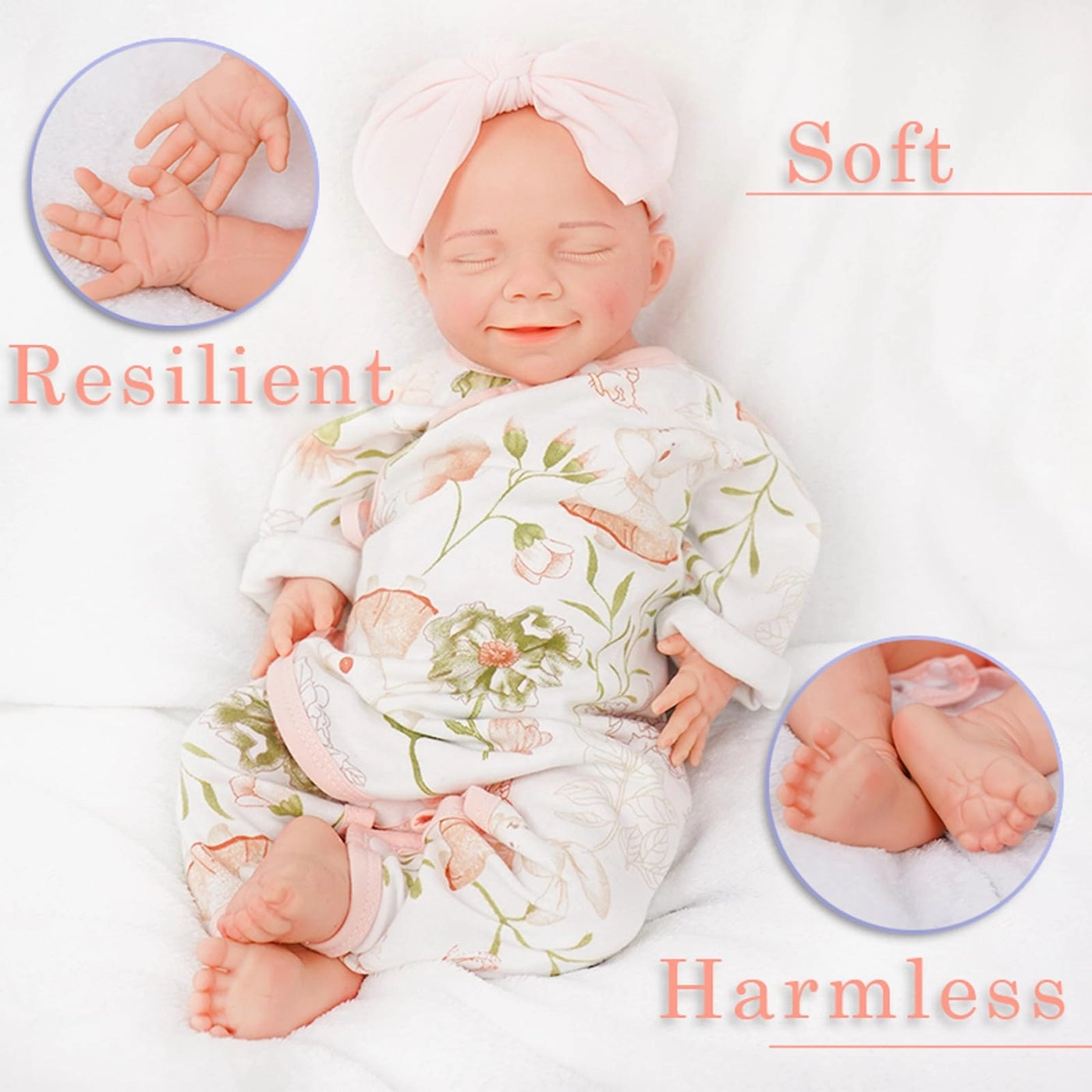 Reborn Baby Doll - 43cm Silicone Sleeping