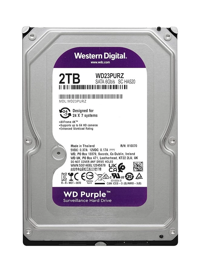 WD Purple 3.5" 5400rpm 64MB SATA (WD23PURZ-EC) - 2TB