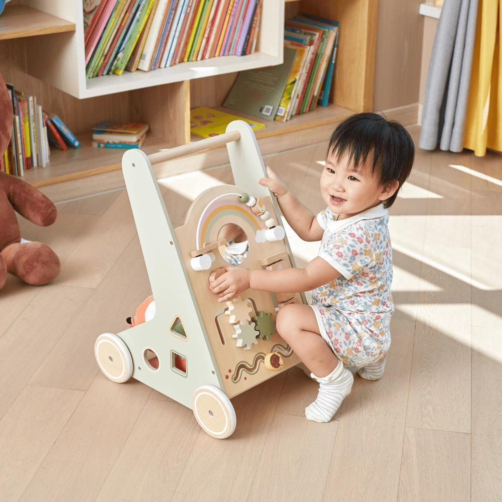 Wooden Baby Walker - 12 months+ Built-In Storage