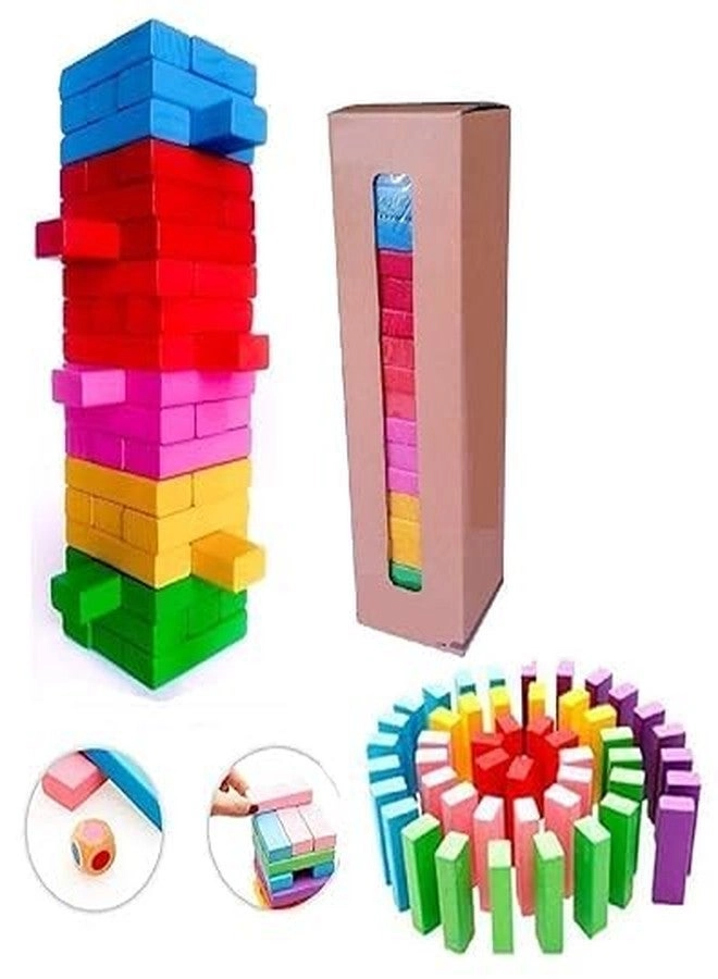 Woodlebee Wooden Colorful Building Blocks - 54pcs