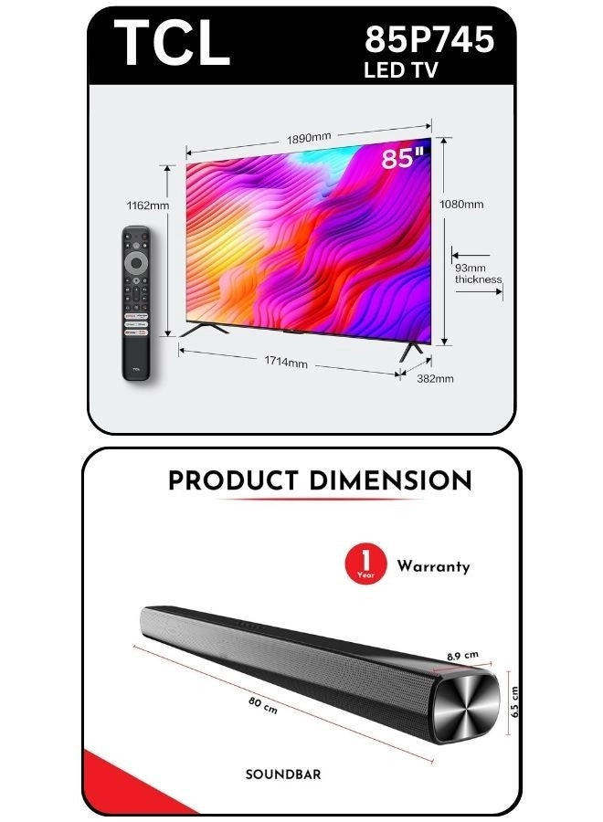 85P745 + SOUNDBAR - 85 in