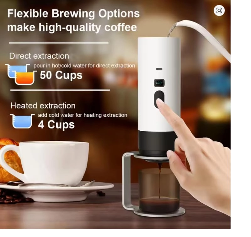 Portable Self-Heating Coffee Maker - Wireless Fast Brewing LCD Display 50 Cups Capacity