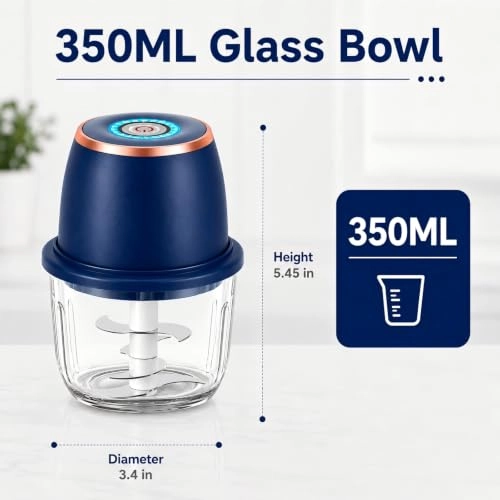 Mini Wireless Garlic Chopper - 350ml USB Rechargeable