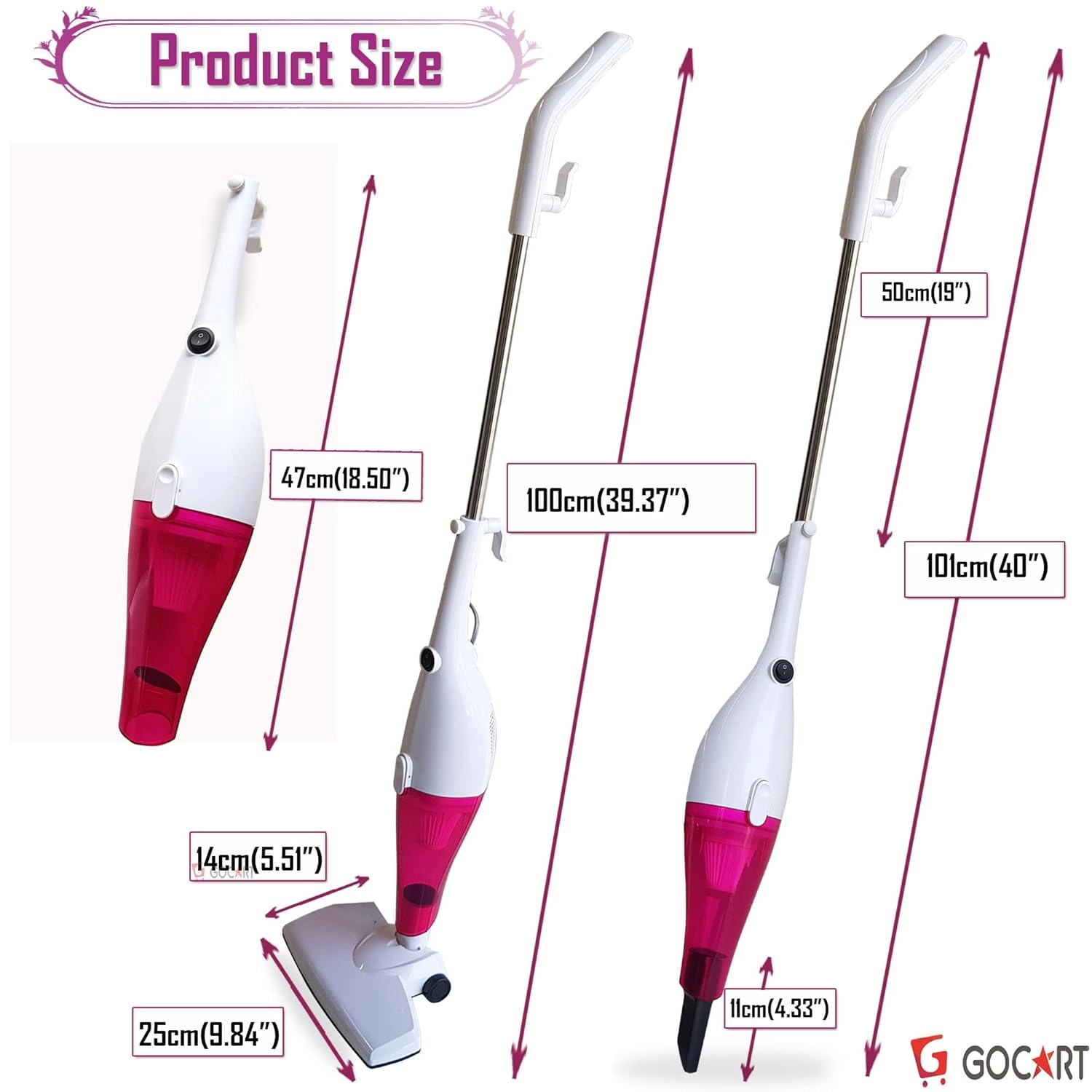 High Power Vacuum Cleaner - 800W turbo motor washable filter