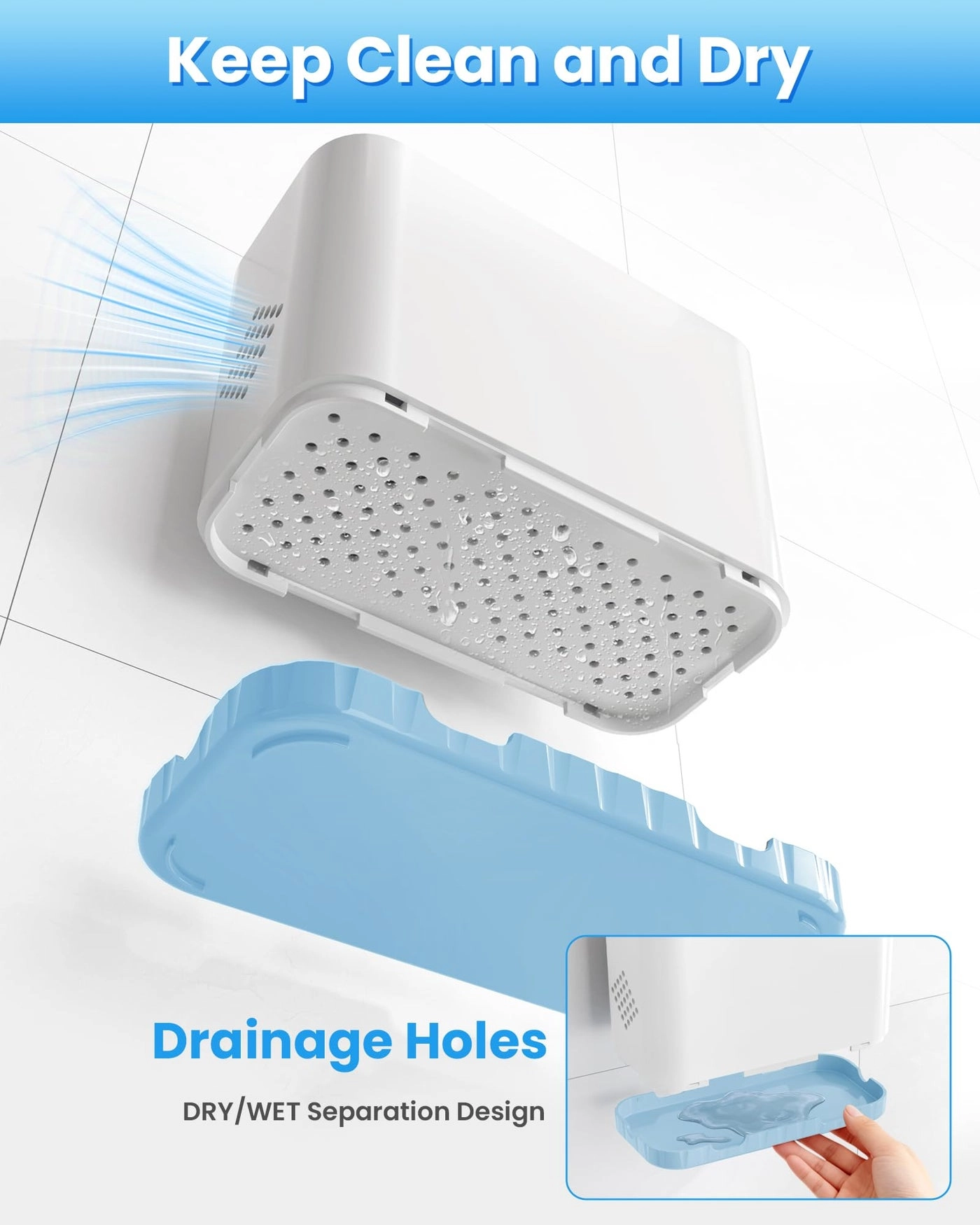 Toothbrush and Toothpaste Holders - Countertop Detachable 5 Slots