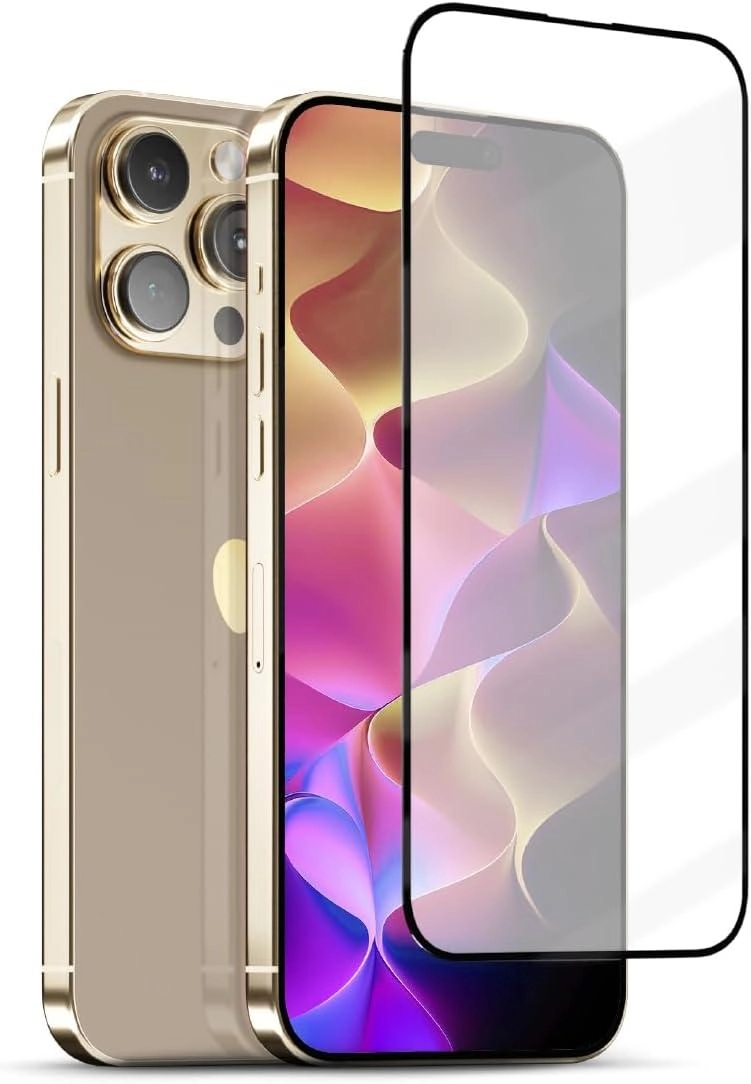 Full Coverage Tempered Glass Screen Protector for iPhone 15 Pro
