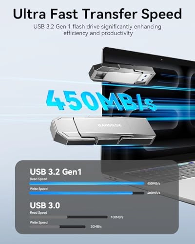 USB C 3.2 Solid State Drive - USB 3.2 Gen 1 USB-A + Type-C 128GB