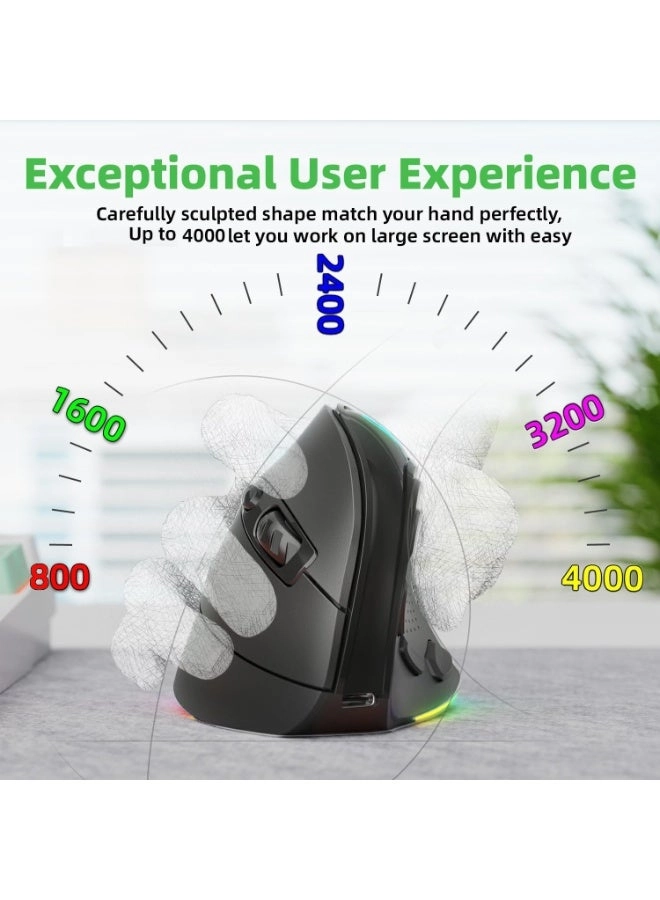 Ergonomic Vertical Mouse - Bluetooth USB