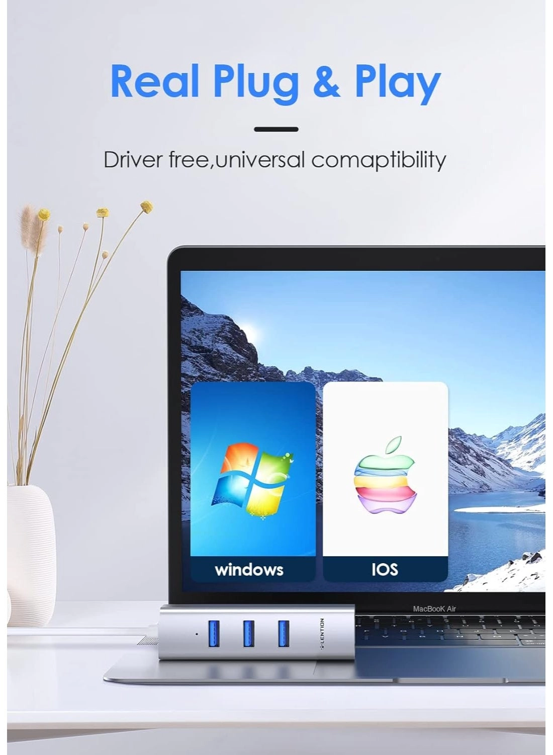 USB C Hub - 4K HDMI Gigabit Ethernet 3 USB 3.0