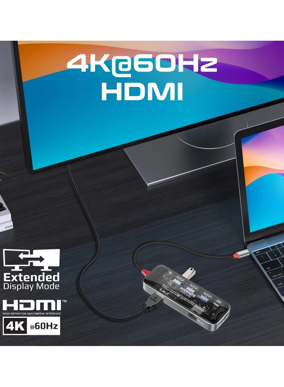 TransHub-Go - 9-in-1 USB Hub 100W USB-C Power Delivery