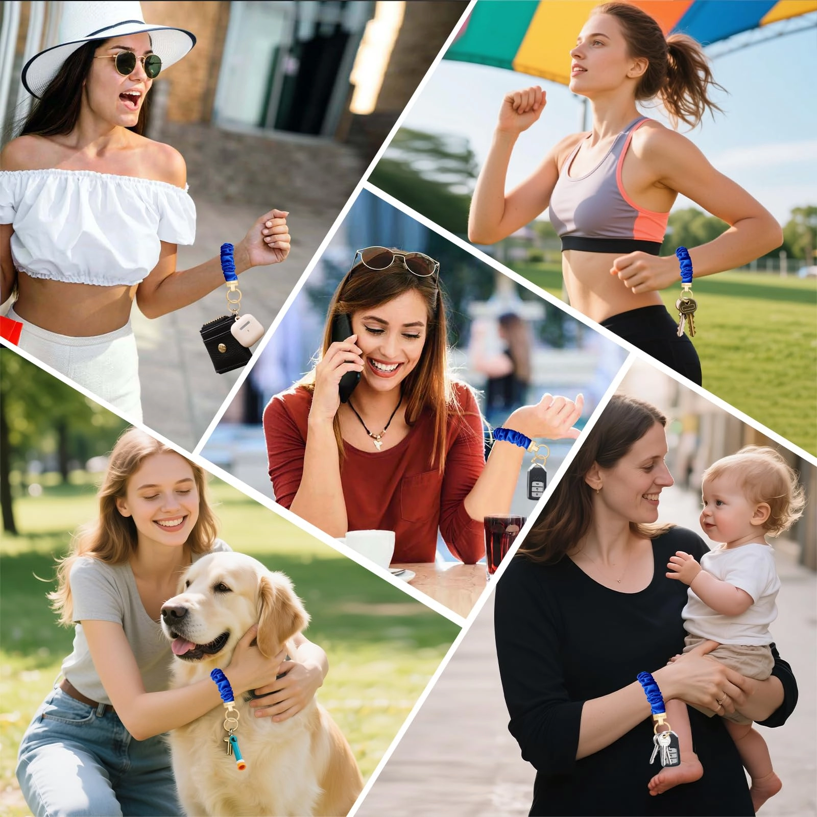 Stretchy Scrunchie Keychain Wristlet - Fun