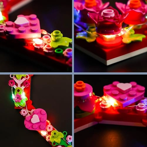 LED Light Set for 40638 Heart Ornament - USB Battery Powered 5V