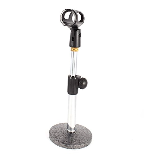 Metal Round Base Adjustable Angle Clamp Microphone Mic Desk Stand - Small Multiple colors