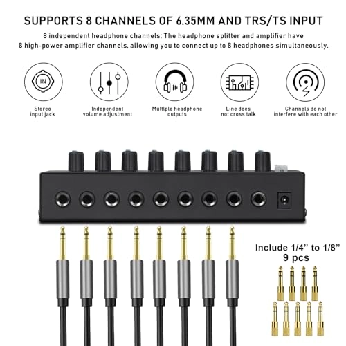 S-800 - 8 Channel Stereo Headphone Amplifier