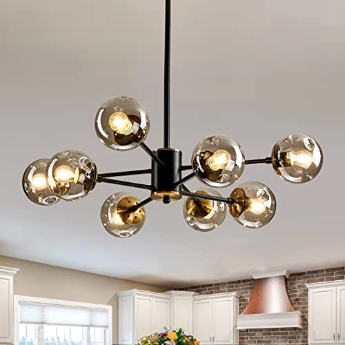 8-Light Glass Globe Sputnik Chandelier - 39.37"
