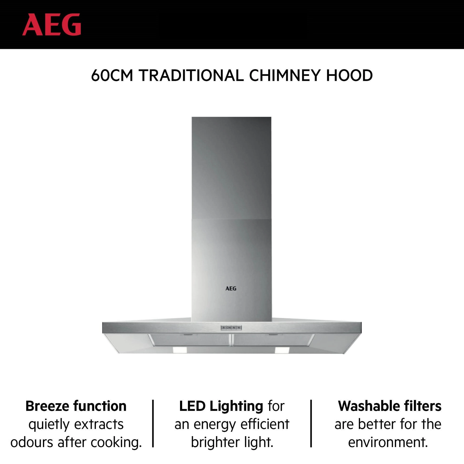 Built-in Traditional Chimney Hood - 60cm