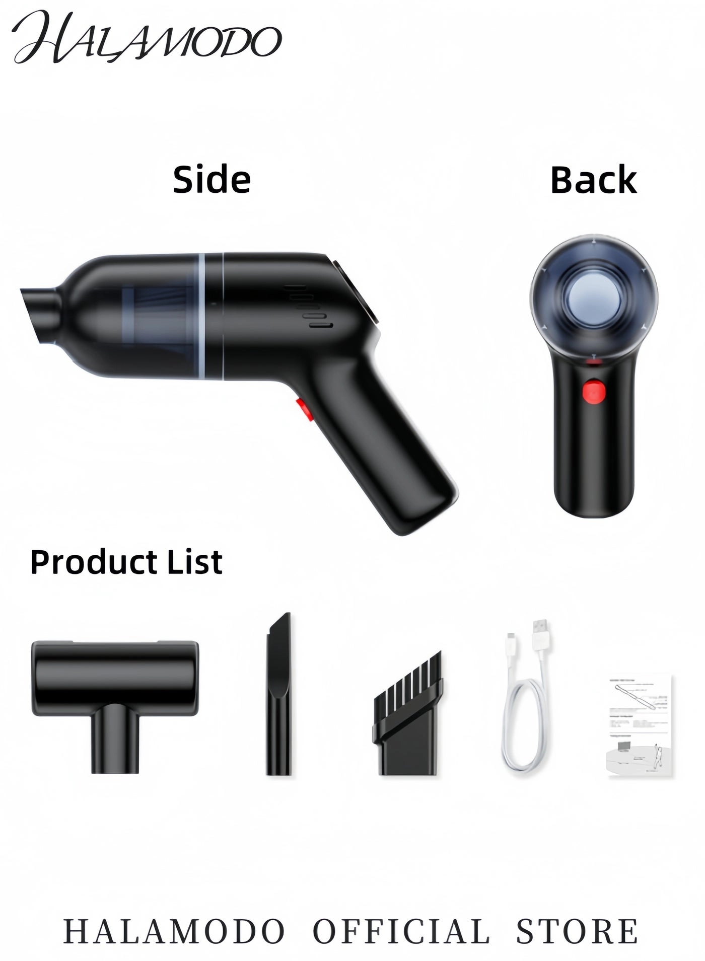 Handheld Vacuum - Cordless Rechargeable 30min Black