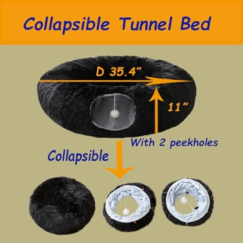 Cat Tunnel Bed - 89.9L x 86.1W x 26.2H centimeters Polyester