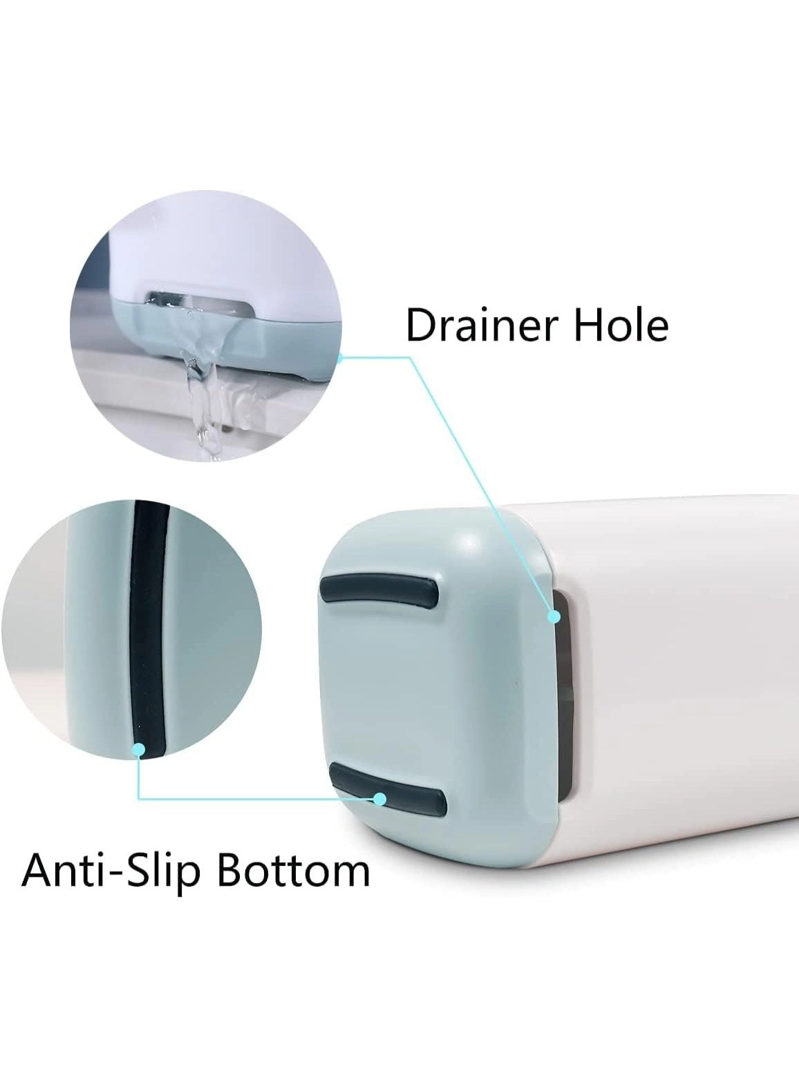 Toothbrush Holder - White/Green 3 Slots