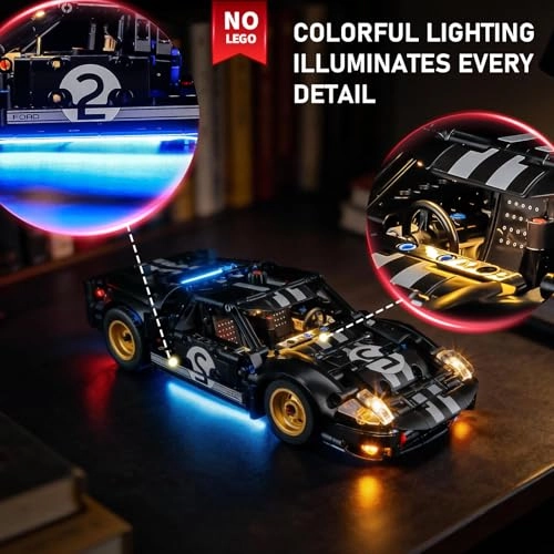 2.0 Light Kit - Compatible with Lego Speed Champions 1966 Ford GT40 MKII 42223