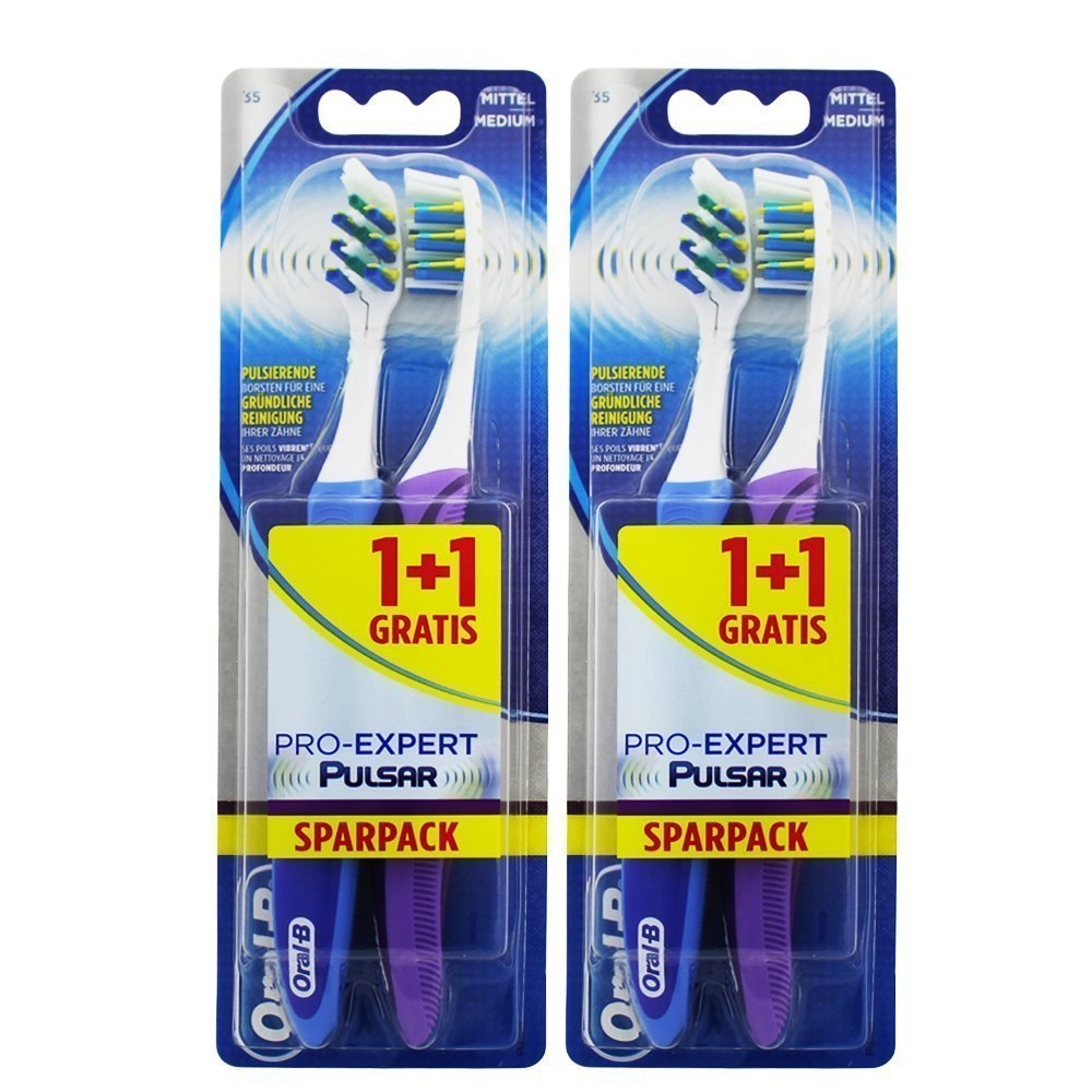 Oral-B Pro Expert Vibrating Toothbrush - 4 Pack Battery Powered