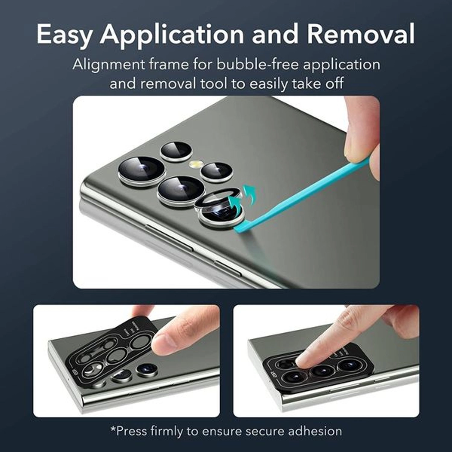 Clear Tempered Glass Camera Lens Protector for Galaxy S23 Ultra