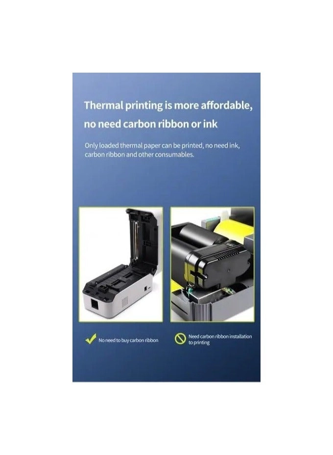 Bluetooth Thermal Printer - Ink-Free Thermal Printing 40–108 mm