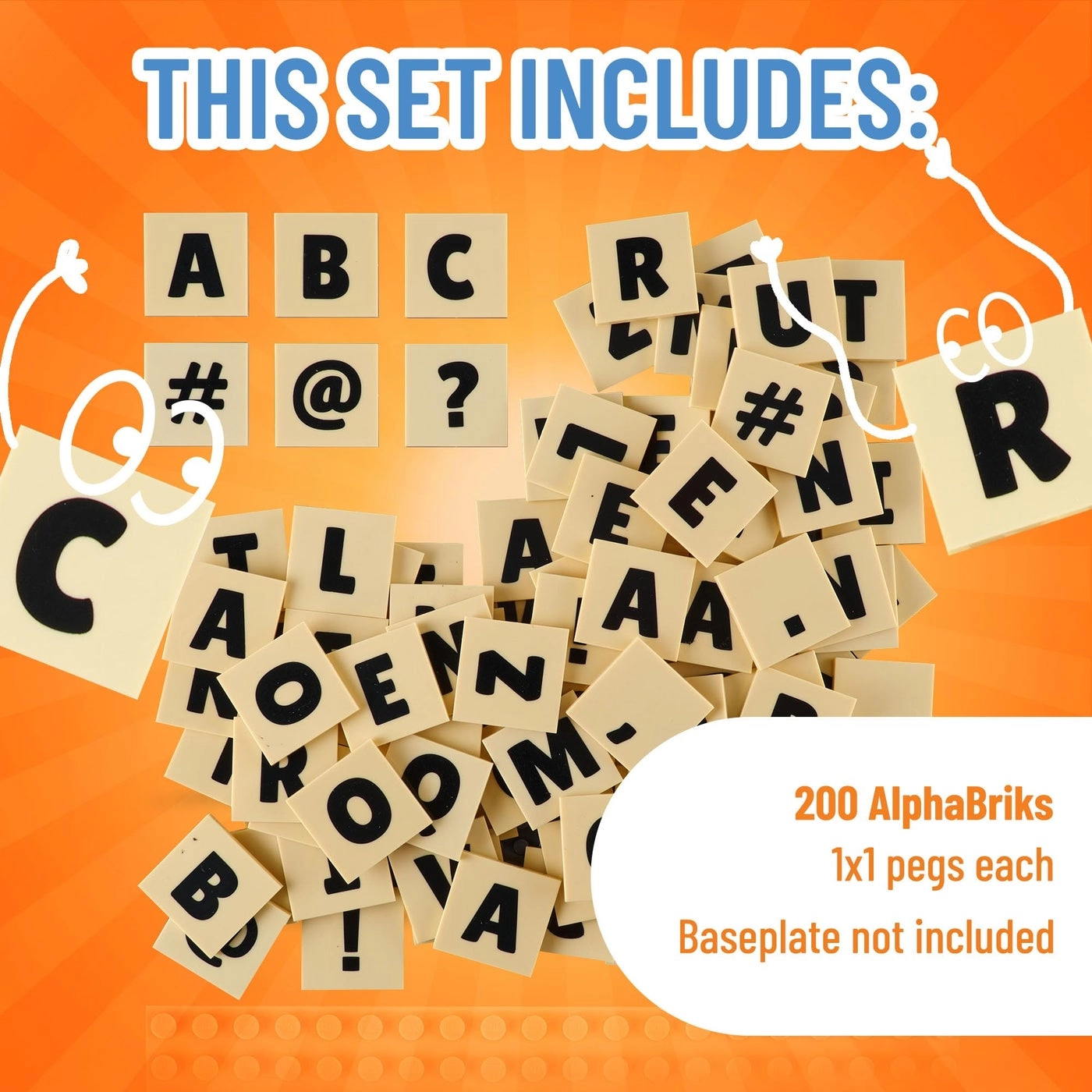 AlphaBriks + MathBriks + Baseplate - 200 pcs