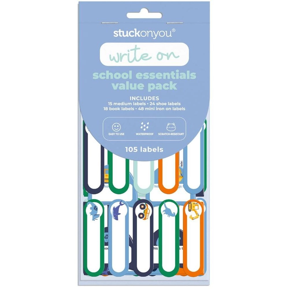 School Write on Labels Essentials Value Pack - 105 Labels