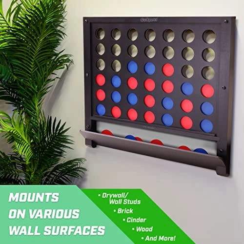 Wall Mounted 4 in a Row - Black Pine Wood