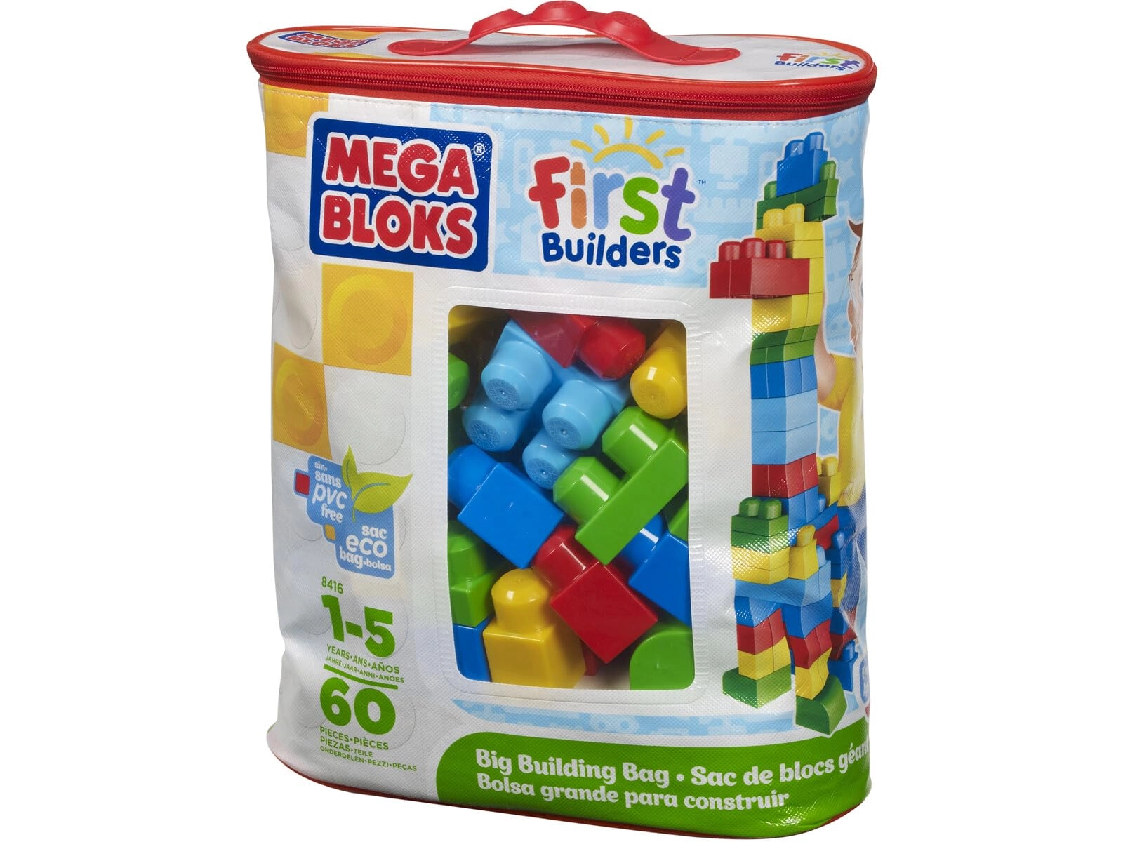 Mattel Big Building Bag - Animali 60 pcs