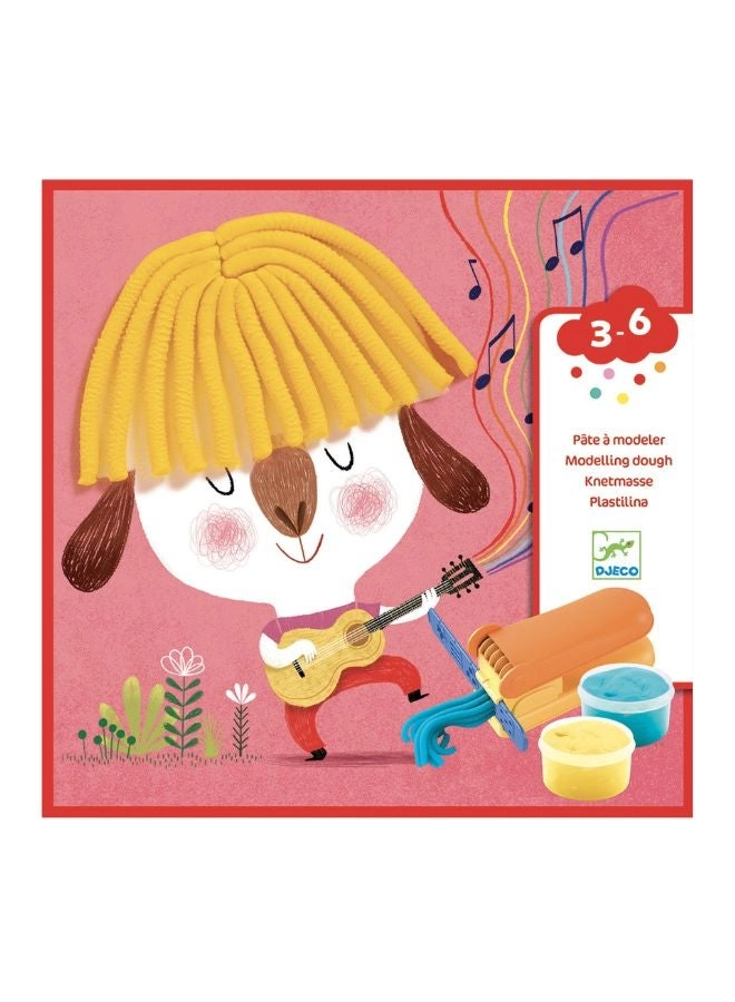 DJECO Curls And Straight Hair Modelling Dough - MODELLING CLAY 4 POTS