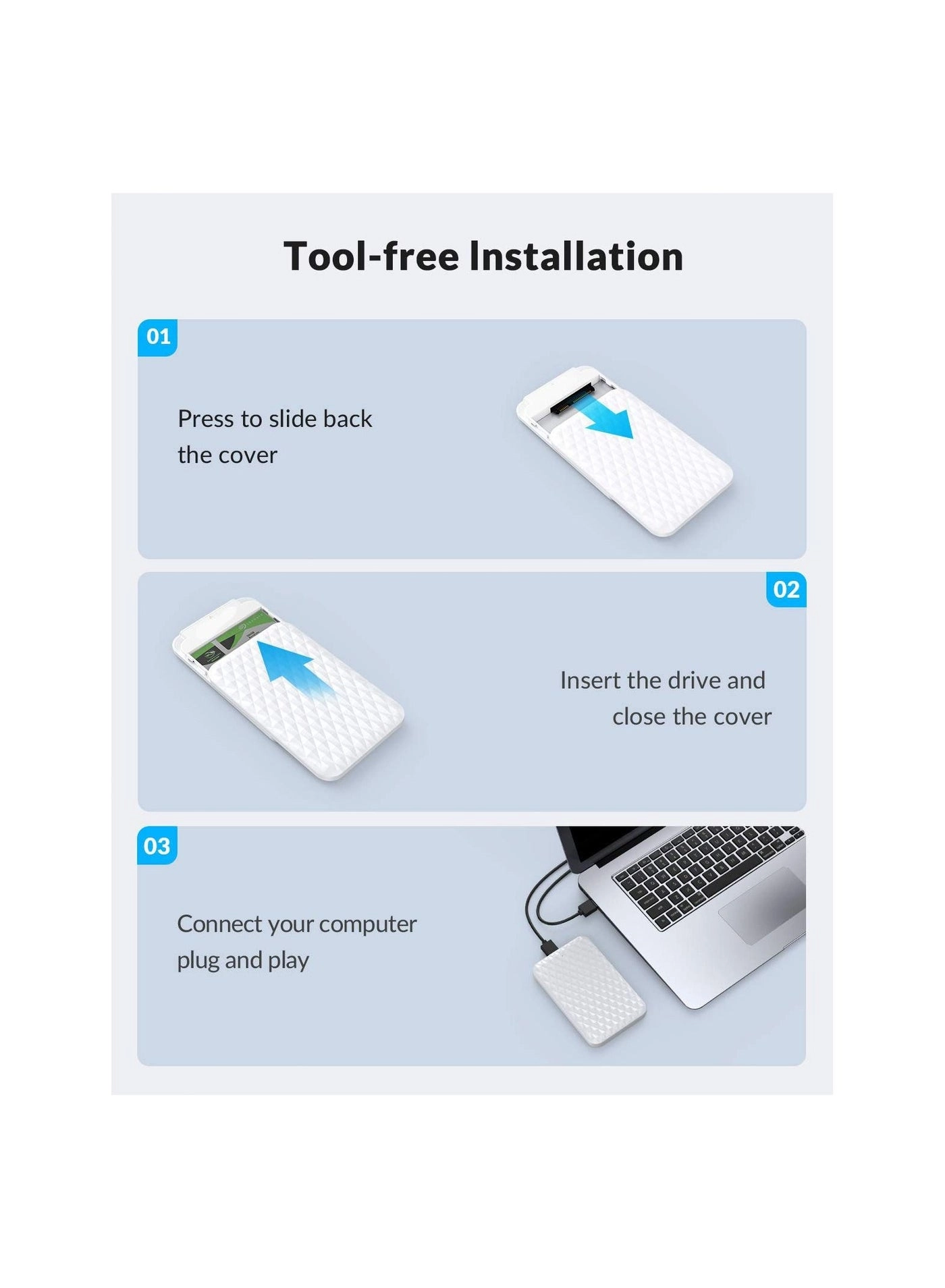 Hard Drive Enclosure - Usb 3.0 Sata 2.5 Inch