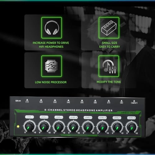 HA800S - 8-Channel Stereo Headphone Amplifier