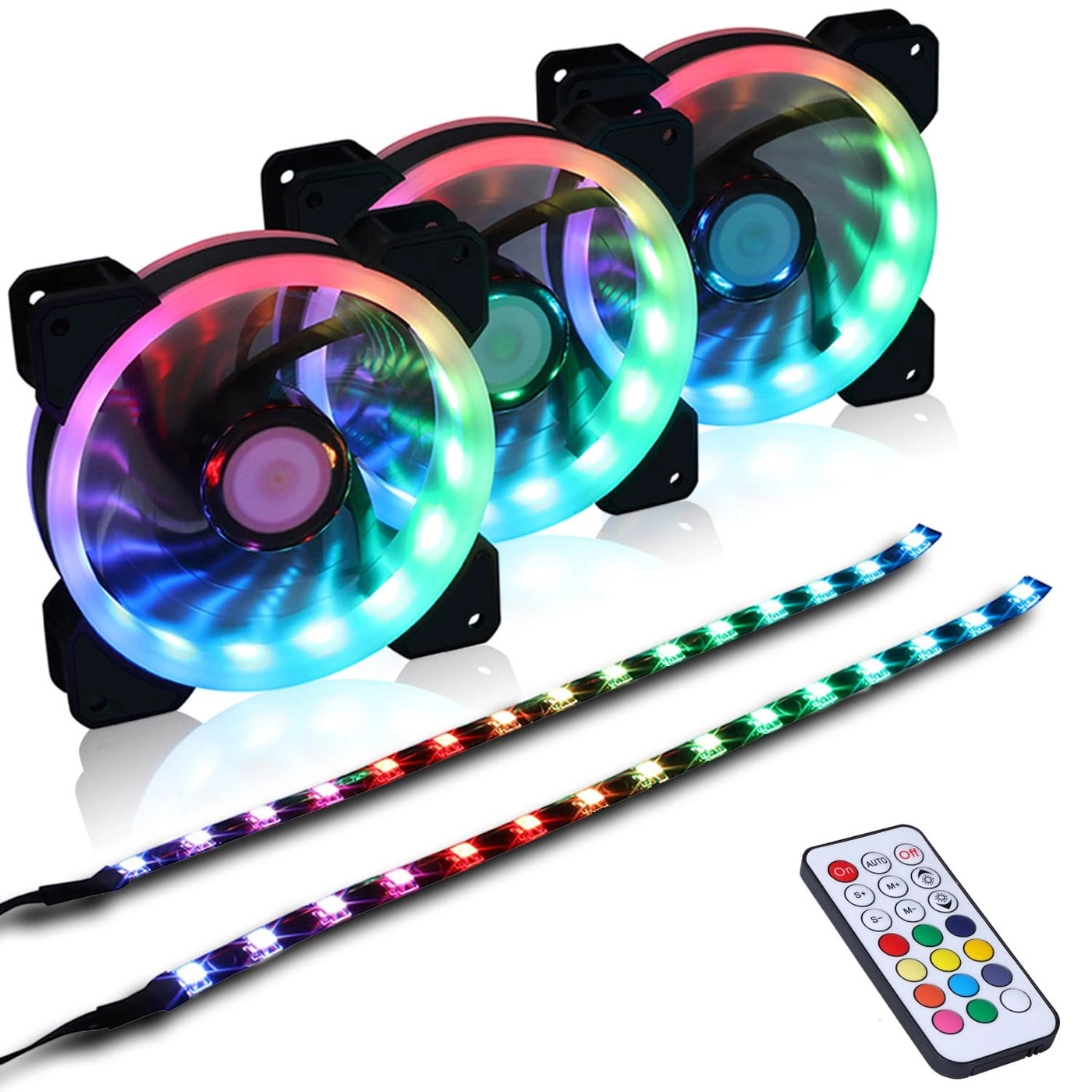 DS leddess Ring RGB Case Fans - 3PACK 120MM