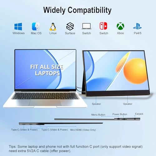 Laptop Screen Extender Monitor - 1 14 Inches 1920x1080