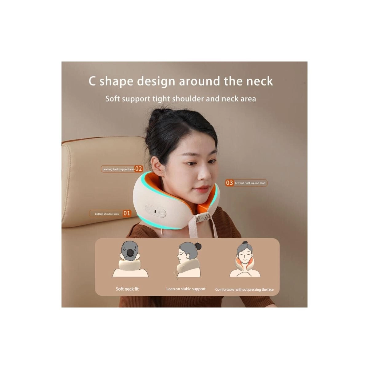 Heated Hand-Shaped Portable Rechargeable Massager - Neck Back Leg Shoulder
