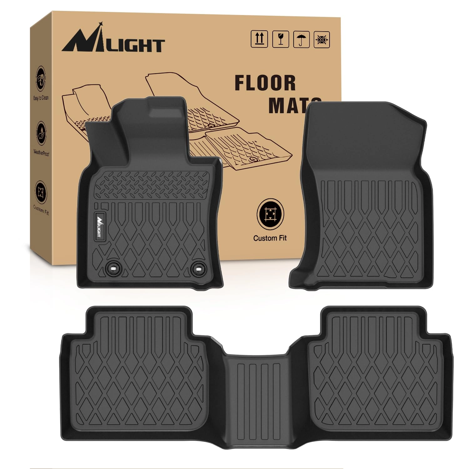 Nilight TPE Floor Mats - Toyota Camry AWD Only 2020 2021 2022 2023 2024