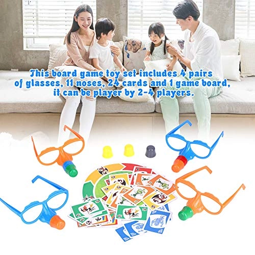 Party Fun Toy Set - 4 Pairs of Glasses 11 Noses 24 Cards