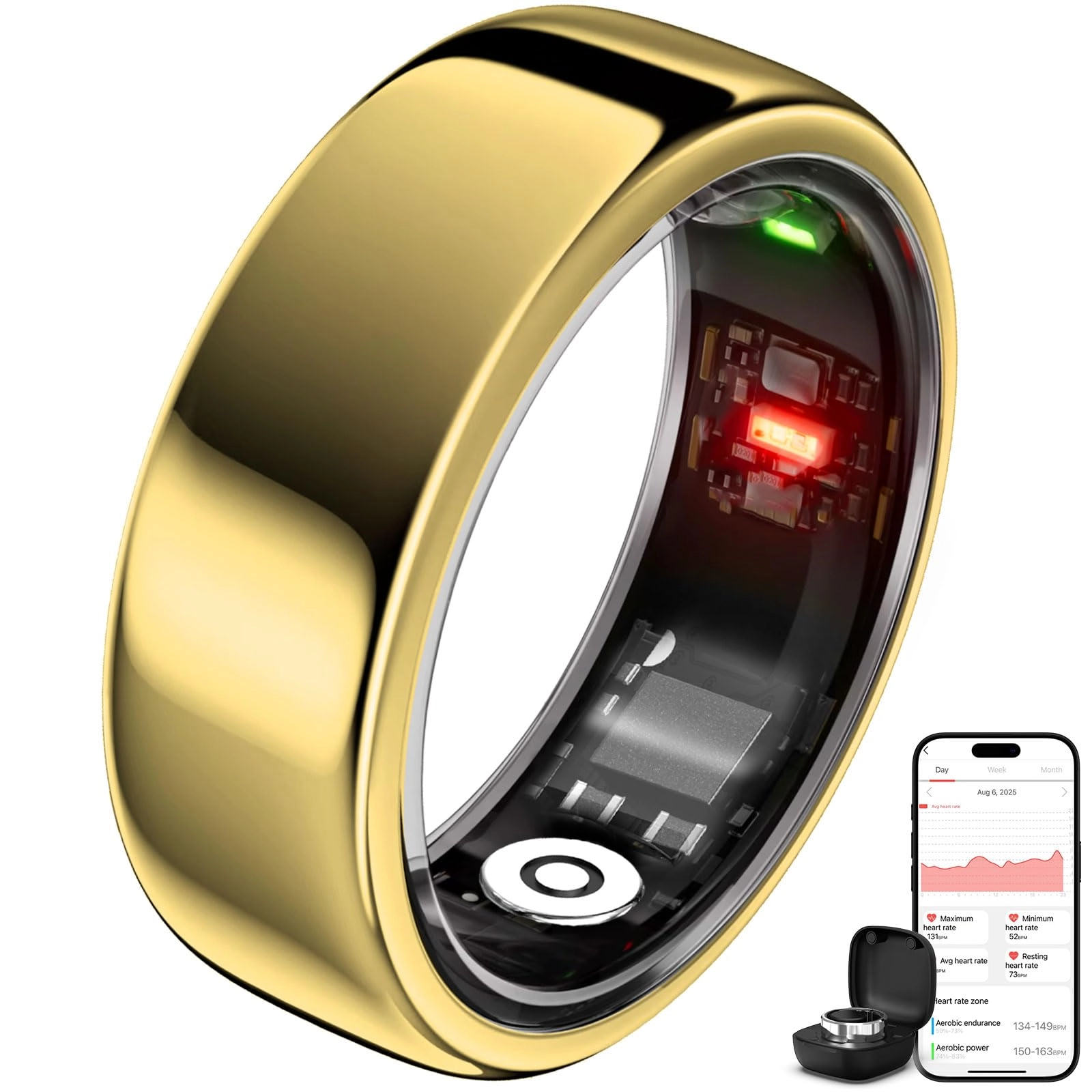 Naughtbaby Smring Smart Ring - Gold #9 10 Days Battery Life
