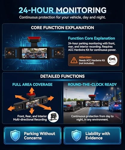 360° 4 Channel Dash Cam - 1080P