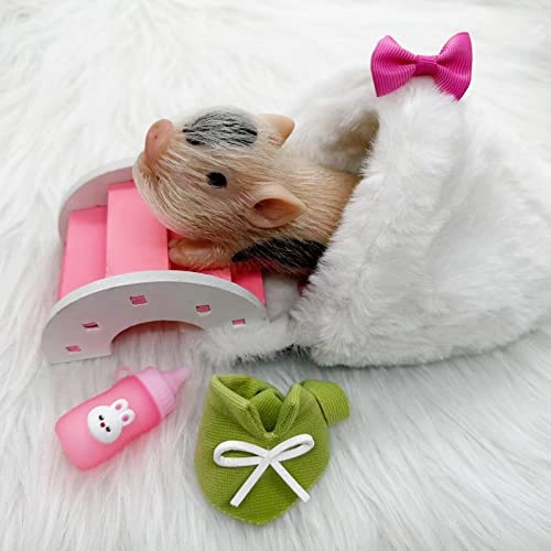 Piglet Tony 13 cm Silicone - Pink miniature