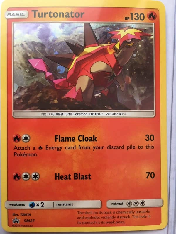 Pokémon Turtonator SM27 + Toploader