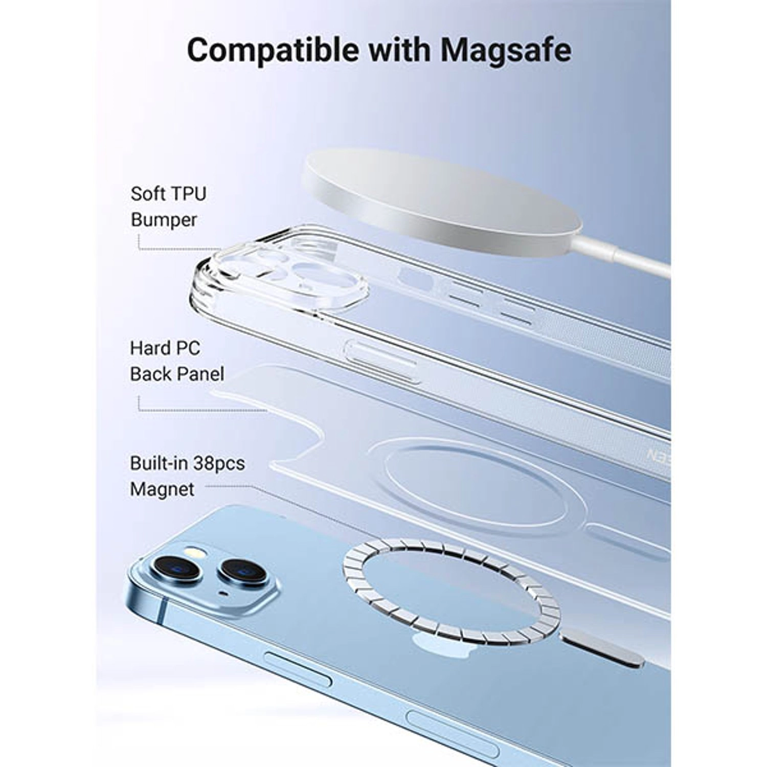 Magnetic Clear Case for iPhone 14