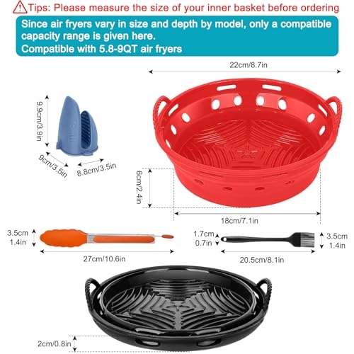 Silicone Air Fryer Liners - 2-Pack