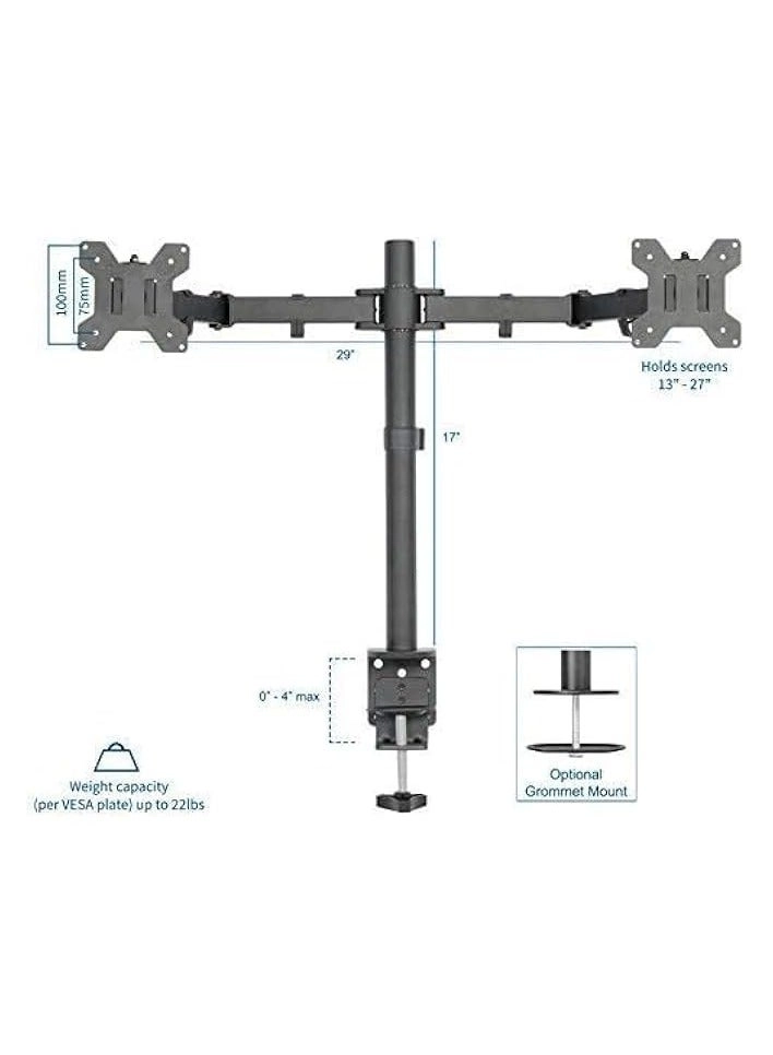 Dual LCD Monitor Desk Mount Stand - 2 27in